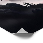 Japanische Tempel in scheußlichen Bergen Poster (Ecke)