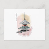 Japanische Tempel und Kirsche. Ruhe Postkarte (Vorderseite)