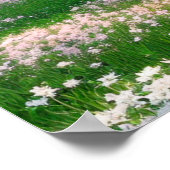 Japanische Tempel- und rosa Blume Poster (Ecke)