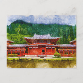 Japanische Tempelkunst im asiatischen Stil Postkarte