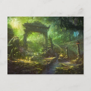 Japanische Tempelruinen Jungle Landschaft Postkarte