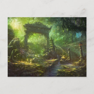 Japanische Tempelruinen Jungle Landschaft Postkarte