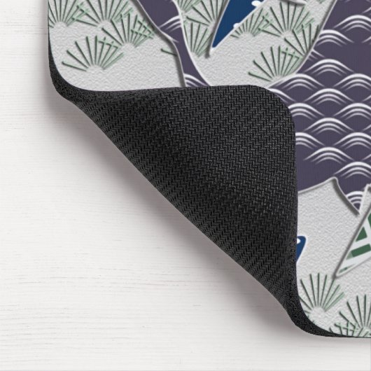 Japanische Textilkrane Mousepad (Ecke)