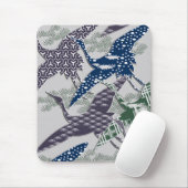 Japanische Textilkrane Mousepad (Mit Mouse)