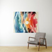 Japanische Tinte Zeichnend Ocean Waves Beach Tapes Wandteppich (Beispiel (Horizontal))