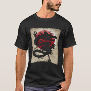 Japanische Tinten-Drachen-Kunstwerke Vintage Japan T-Shirt