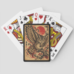 Japanische Tinten-Eule-Spielkarten Spielkarten