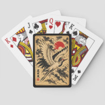 Japanische Tintenrand-Kranich-Spielkarten