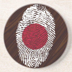 Japanische Touchfingerabdruckflagge Sandstein Untersetzer