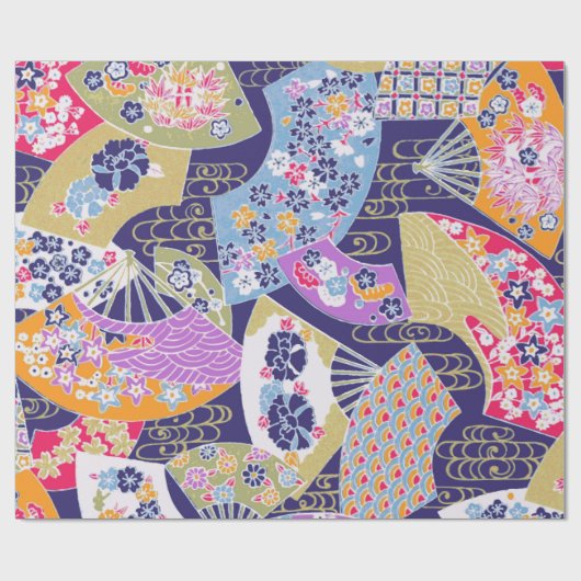 Japanische traditionelle Geisha-Fans Packpapier (Flach)