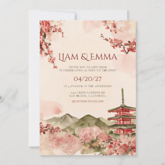 Japanische traditionelle Landschaft Hochzeitseinla Einladung