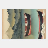 Japanische traditionelle Landschaft Paint ephemera Geschenkpapier Set (Vorderseite 2)