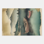 Japanische traditionelle Landschaft Paint ephemera Geschenkpapier Set (Vorderseite 3)