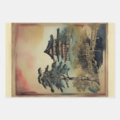 Japanische traditionelle Landschaft Paint ephemera Geschenkpapier Set (Vorderseite)