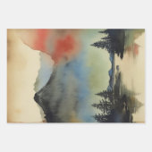 Japanische traditionelle Landschaft Paint ephemera Geschenkpapier Set (Vorderseite 3)