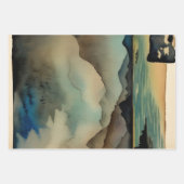 Japanische traditionelle Landschaft Paint ephemera Geschenkpapier Set (Vorderseite)