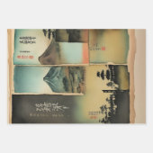 Japanische traditionelle Landschaft Paint ephemera Geschenkpapier Set (Vorderseite 3)