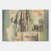 Japanische traditionelle Landschaft Paint ephemera Geschenkpapier Set (Vorderseite 2)