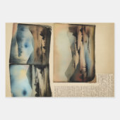 Japanische traditionelle Landschaft Paint ephemera Geschenkpapier Set (Vorderseite)