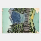 Japanische traditionelle Landschaft Paint ephemera Geschenkpapier Set (Vorderseite 3)