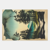 Japanische traditionelle Landschaft Paint ephemera Geschenkpapier Set (Vorderseite 2)