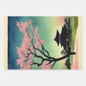 Japanische traditionelle Landschaft Paint ephemera Geschenkpapier Set (Vorderseite)