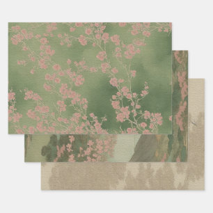 Japanische traditionelle Manuskript-Ephemera Nr. 1 Geschenkpapier Set