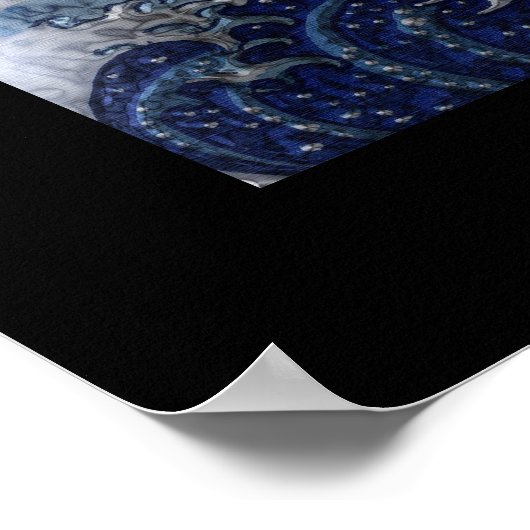 Japanische Tsunami Wave nach Hokusai Art Poster (Ecke)