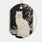 Japanische Ukiyo e Katzenkunst Keramik Ornament (Links)