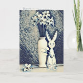 Japanische Ukiyo-e-Stil Bunny und Daffodien Ostern Karte (Rückseite)