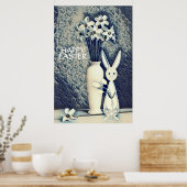 Japanische Ukiyo-e-Stil Bunny und Daffodien Ostern Poster (Küche)