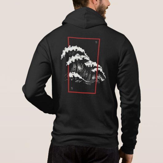 Japanische Ukiyo-Kunstwelle Hoodie (Rückseite)