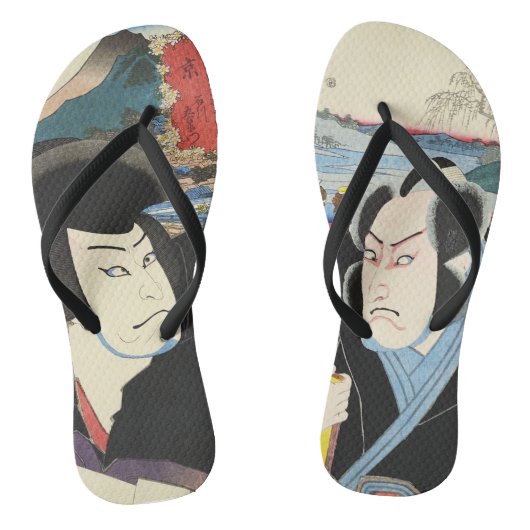 Japanische Ukiyoe-Malerei Badesandalen (Fußbett)