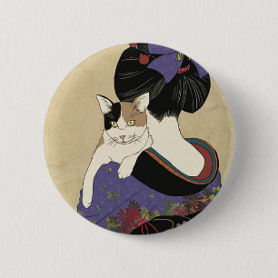 Japanische Ukiyos-Abbildung Button