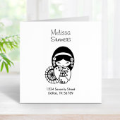 Japanische Umbrella Geisha Girl in Kimono Gummistempel