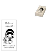 Japanische Umbrella Geisha Girl in Kimono Gummistempel (Stempel)