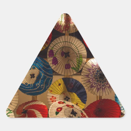 Japanische Umbrellas Dreieckiger Aufkleber (Vorderseite)