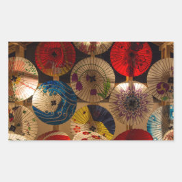 Japanische Umbrellas Rechteckiger Aufkleber