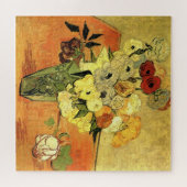 Japanische Vase, Rose, Anemonen von Vincent van Go Puzzle (Horizontal)