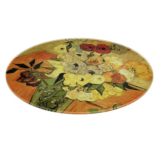 Japanische Vase, Rose, Anemonen von Vincent van Go Schneidebrett (Ecke)