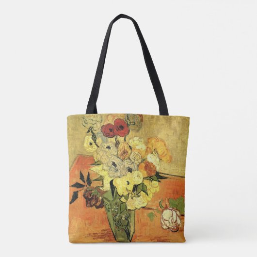 Japanische Vase, Rose, Anemonen von Vincent van Go Tasche (Rückseite)