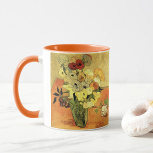 Japanische Vase, Rose, Anemonen von Vincent van Go Tasse