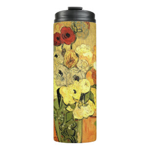 Japanische Vase, Rosen, Anemonen von Vincent van G Thermosbecher