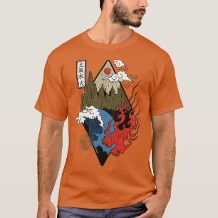 Japanische Vier Elemente Wasserfeuerluft T-Shirt