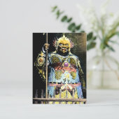 Japanische Vintage Bishamon Postkarte (Stehend Vorderseite)