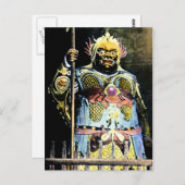 Japanische Vintage Bishamon Postkarte (Vorne/Hinten)