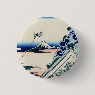 Japanische Vintage Kunst Fuji von Honganji Tempel Button
