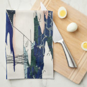 Japanische Vintage Kunst Fuji von Honganji Tempel Handtuch (Viertel Falte)