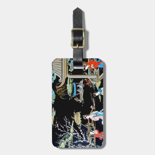 JAPANISCHE VINTAGE KUNST GEPÄCKANHÄNGER (Vorderseite vertikal)