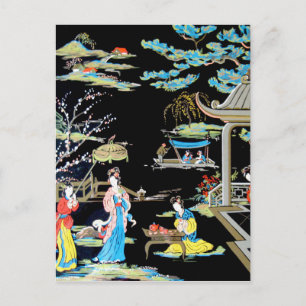 JAPANISCHE VINTAGE-KUNST POSTKARTE